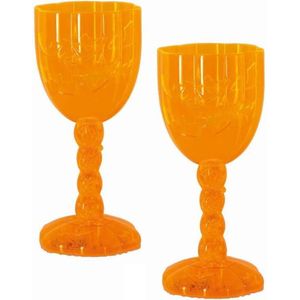 Set van 4x stuks horror kelk wijnglas/drinkbeker oranje pompoen - Gotische Halloween wijnglazen