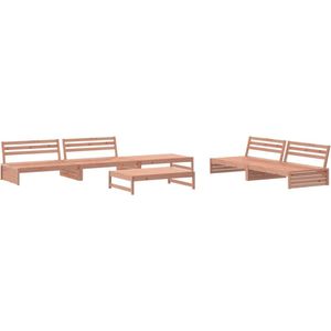 vidaXL Loungeset 6-delig Douglashout Loungeset - Tuinset - Hout - Douglashout - Lounge