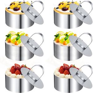 Clord - Serving Rings - 8 cm - 6 Stuks - RVS Set - Geschikt voor Mousse, Taart en Desserts