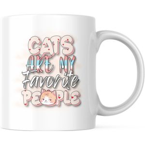 Cat Lover Mok met tekst: Cats are my favorite people | Katten Liefhebber | Katten Spreuk | Cadeau | Grappige mok | Koffiemok | Koffiebeker | Theemok | Theebeker