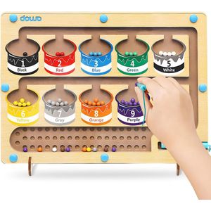 DOWO® Magnetisch Bord Puzzels – Montessori Speelgoed vanaf 3 jaar - Educatief Speelgoed - Magnetisch Kleur en Getal Doolhof - Educatieve Puzzel - Labyrint Spiel - Sorteren - Ontwikkelingsgericht Speelgoed