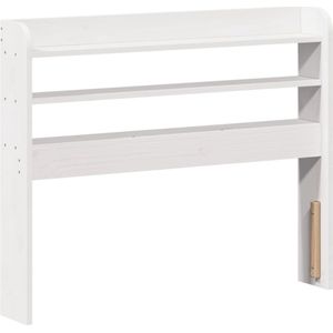vidaXL - Hoofdbord - met - schappen - 90 - cm - massief - grenenhout - wit