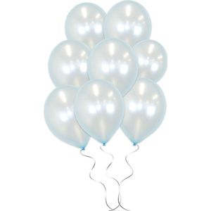 LUQ - Luxe Metallic Baby Blauwe Helium Ballonnen - 25 stuks - Verjaardag Versiering - Decoratie - Latex Ballon Baby Blauw