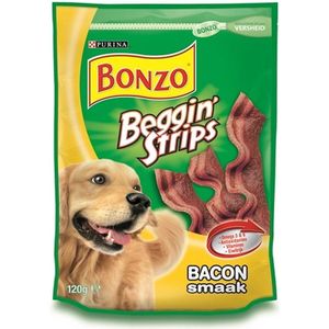 Bonzo Beggin' Strips - Hondensnacks Bacon - 6 x 120g