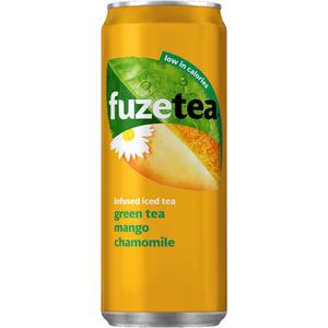 Frisdrank fuze tea green mango chamom blik 330ml - 24 stuks