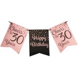 Party flag banner rose/black - 30