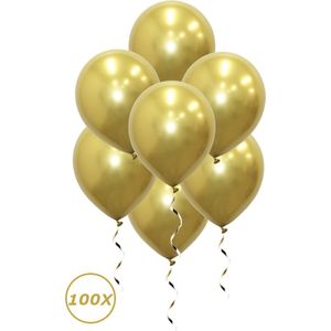 Gouden Helium Ballonnen 2024 NYE Verjaardag Versiering Feest Versiering Ballon Chrome Goud Luxe Decoratie - 100 Stuks