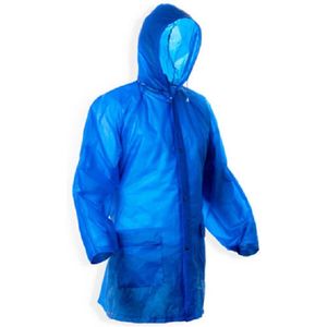 Eizook Regenjas - Beschermjas met mouwen - 100% EVA - Transparant Blauw