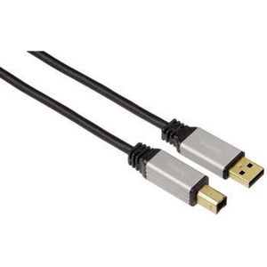 Hama USB A-B, 1.80 m USB-kabel 1,8 m USB B Zwart