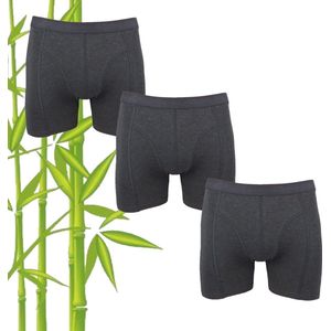 3-Pack Boru Bamboe heren boxershorts Antraciet maat L