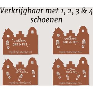 Label2X - Sinterklaas schoenzetmat - XL - Niet buigzaam - Groen - 4 schoentjes - Sinterklaas decoratie - Sinterklaas versiering