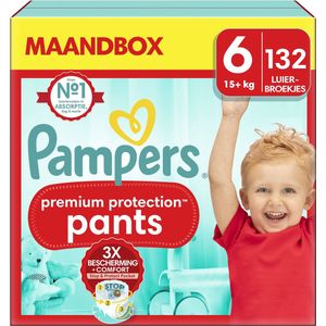 Pampers Premium Protection Pants - Maat 6 (15kg+) - 132 Luierbroekjes - Maandbox