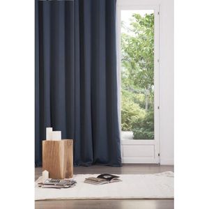 Atmosphera set van 2 Blauwe verduisteringsgordijnen 135x240cm - Kant en klaar met ringen - Gordijn raambekleding - 2 stuks blauw