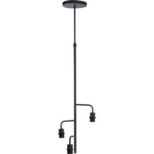 Light & Living Hanglamp Edisa - 3-lamps - Mat Zwart