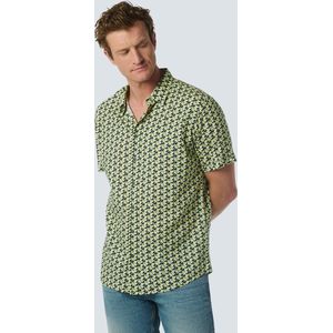 No Excess Mannen Kortemouwen Overhemd Met Grafisch Patroon Voor Zomerse Looks Limoen XL