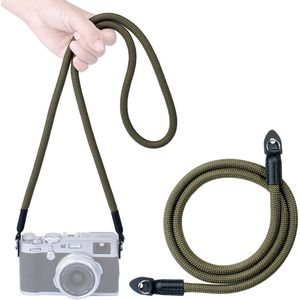 YONO Camera Riem Nylon voor Compact Camera en Systeemcamera - Vintage Schouder Strap geschikt voor Canon / Nikon / Sony / Panasonic - Donkergroen