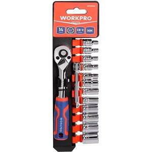 WorkPro WP202584 Dopsleutelinzetset Metrisch 14-delig