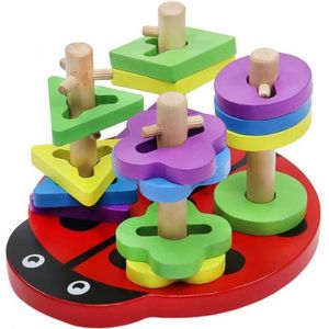 Educatief houten puzzel lieveheerbeestje voor peuter en kleuter voor het stimuleren van de verbeelding en plezier. Sinterklaas schoencadeau.