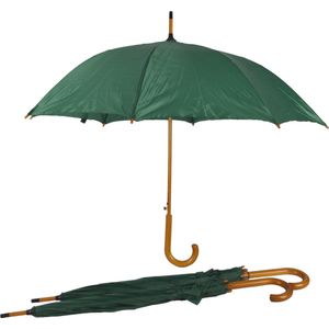 Set van 3 Groene Automatische Opvouwbare Paraplu's voor Volwassenen | Sterk, Stijlvol en Waterdicht| 102cm Diameter - Met Houten Stok en Handvat