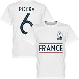 Frankrijk Pogba 6 Team T-Shirt - Wit - XS