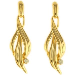 Behave Dames oorbellen hangers goud-kleur 5,5cm