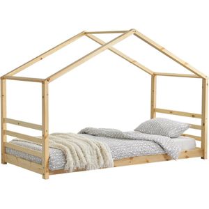 In And OutdoorMatch Kinderbed Nico - Houten bed - Huisbed - Met bedbodem - 90x200cm - Hout - Voor kinderen - Voor meisjes - Voor jongens