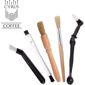 CyrusCoffee - set van 5 borstels voor koffiemachine en bonenmolen - barista tools