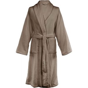 TISECO - Badjas TRIGA - katoen - badstof, met zakken - S/M, taupe