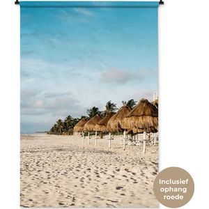 Wandkleed Tulum - Caribisch strand in Tulum bij Mexico Wandkleed katoen 120x180 cm - Wandtapijt met foto XXL / Groot formaat!