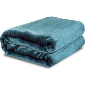Aio - Deken - 160 x 200 cm - Gewicht: 570 g/m2 Gladde deken van hoogwaardige vezels - Groen