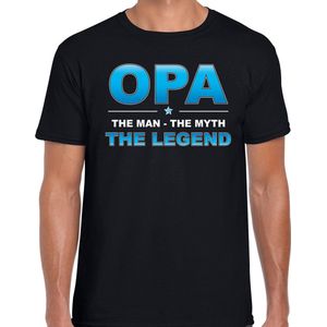 Opa the legend cadeau t-shirt zwart voor heren - opa jarig kado shirt / outfit L