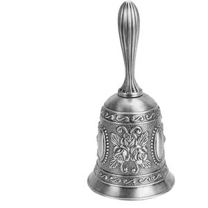 Messing Handbel voor Bruiloft en Tempel - Vintage Metalen Bel (Zilver)
