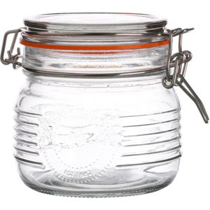 Urban Living Voorraadpot/bewaarpot - 500 ml - glas - met beugelsluiting - D11 x H11 cm