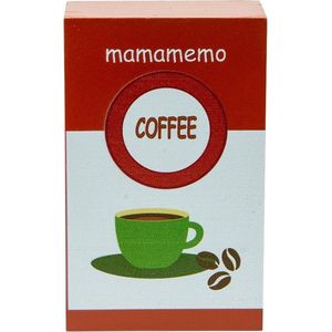 Mamamemo Pak Koffiebonen 10 Cm Hout Bruin/wit