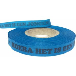 Mix Mamas Geboorte lint Rol 43m - Hoera een Jongen - Blauw