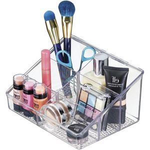 Cosmetica-organizer voor make-up - nagellak, foundation, lippenstift - met 6 compartimenten - doorzichtig plastic.