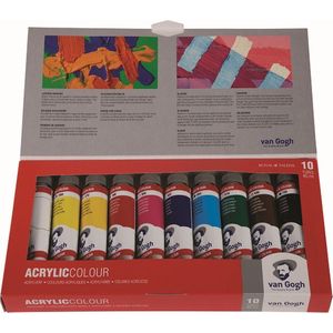 Van Gogh Acrylverf basisset met 10 kleuren in tubes van 40 ml