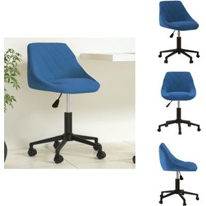 vidaXL Eetkamerstoel - Eetkamerstoelen - Keukenstoelen - Keukenstoel - Kantoorstoel draaibaar fluweel blauw