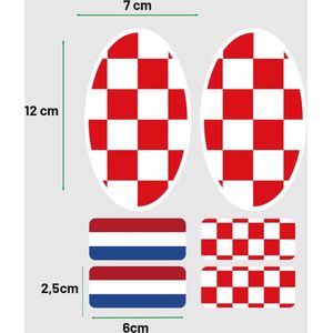 Noord-Brabantse vlag stickers auto – Set met 6 autostickers