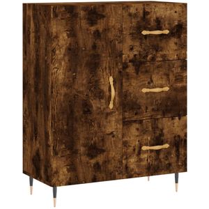 vidaXL Dressoir - Gerookt Eiken - 69,5x34x90 cm Dressoir - Houten Dressoir - Vintage Dressoir - Landelijke Dressoir - Opbergkast