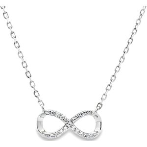 Juwelier Zwartevalk zilveren (gerhodineerd) infinity ketting - 25.279