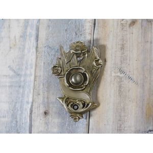 bel Art Nouveau-klok - gemaakt van antiek messing, deurbel
