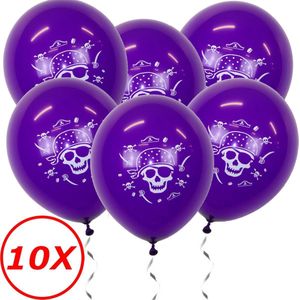 Halloween Versiering Decoratie Helium Ballonnen Feest Versiering Halloween Accessoires Ballon Paars Piraat – 10 Stuks