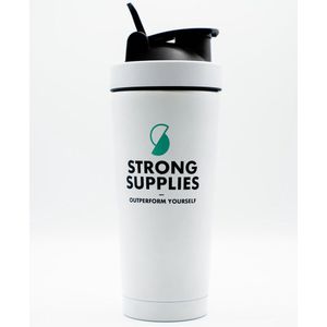 Strong Supplies -HOOGWAARDIGE ROESTVRIJ STALEN SHAKER MET KLOPPERBAL