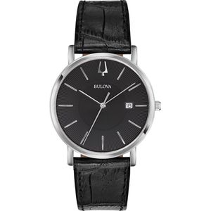 Bulova Dress 96B283 Horloge - Leer - Zwart - Ø 37 mm