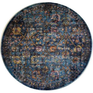 Tapijtenloods Picasso Sarough Vintage Rond Vloerkleed Blauw Laagpolig- 350 CM ROND