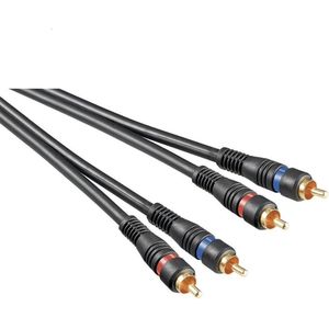 Hoge kwaliteit 1.5 meter audio kabel met 2x tulp stekker aan beide zijden - stereo kabel