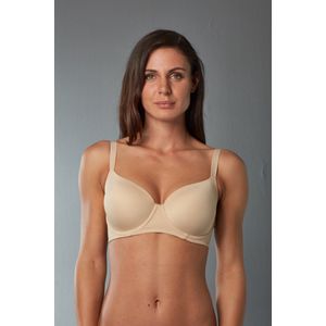 Isabella Dames Lingerie Voorgevormde met beugel plunge comfort BH (11-261) - Maat 75D - BEIGE