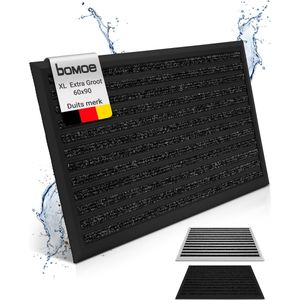 bomoe AluGant – XL Aluminium Deurmat 60x90 cm Antraciet – Vloermat Antislip Buiten & Binnen – Roestvrij Weerbestendig