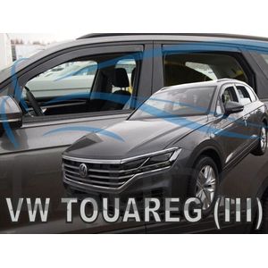 VW Touareg (type3) dark donkere zijwindschermen past op model VANAF 2018-, set a 4 stuks raamspoilers tbv V + A ramen